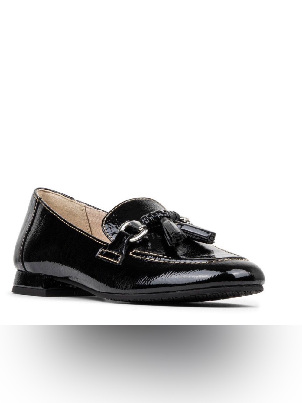 DONALD PLINER FABIA BLACK CRINKLE LOAFERS 9
